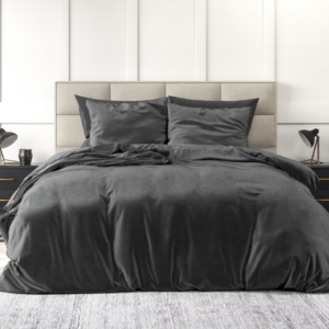 Velvet Uni Dekbedovertrek Antraciet 140 x 220