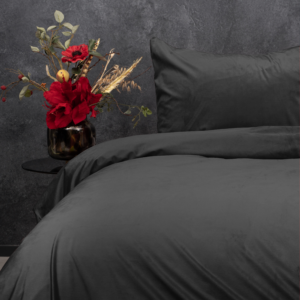 Velvet Uni Dekbedovertrek Antraciet 240 x 220