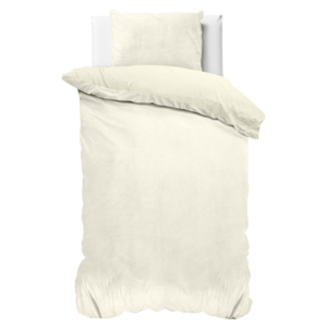 Velvet Uni Dekbedovertrek Creme 140 x 220