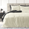 Velvet Uni Dekbedovertrek Creme 140 x 220