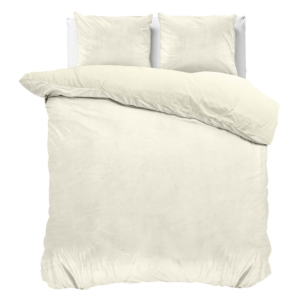 Velvet Uni Dekbedovertrek Creme 200 x 220
