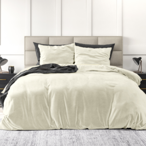 Velvet Uni Dekbedovertrek Creme 240 x 220