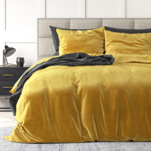 Velvet Uni Dekbedovertrek Goud 140 x 220