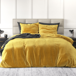Velvet Uni Dekbedovertrek Goud 140 x 220