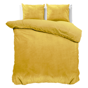 Velvet Uni Dekbedovertrek Goud 200 x 220