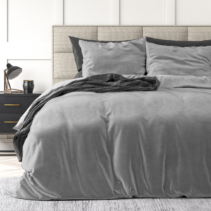 Velvet Uni Dekbedovertrek Grijs 140 x 220