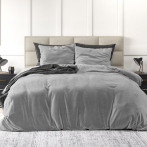 Velvet Uni Dekbedovertrek Grijs 240 x 220
