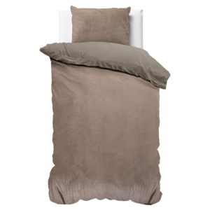 Velvet Uni Dekbedovertrek Taupe 140 x 220