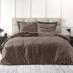 Velvet Uni Dekbedovertrek Taupe 140 x 220