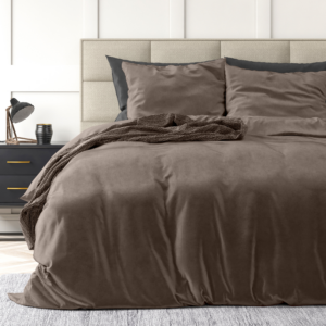 Velvet Uni Dekbedovertrek Taupe 200 x 220