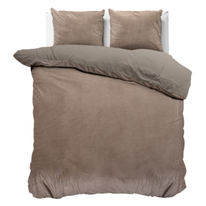 Velvet Uni Dekbedovertrek Taupe 240 x 220