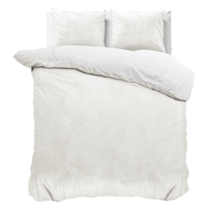 Velvet Uni Dekbedovertrek Wit 200 x 220