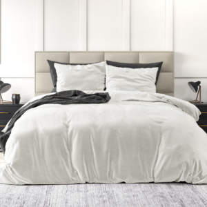 Velvet Uni Dekbedovertrek Wit 200 x 220