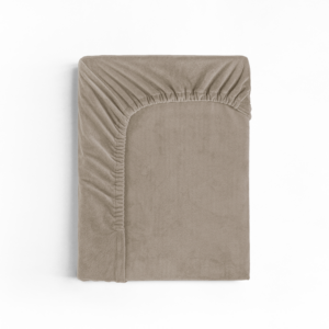 Velvet hoeslaken Taupe/Grijs 140 x 200