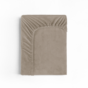 Velvet hoeslaken Taupe/Grijs 90 x 200