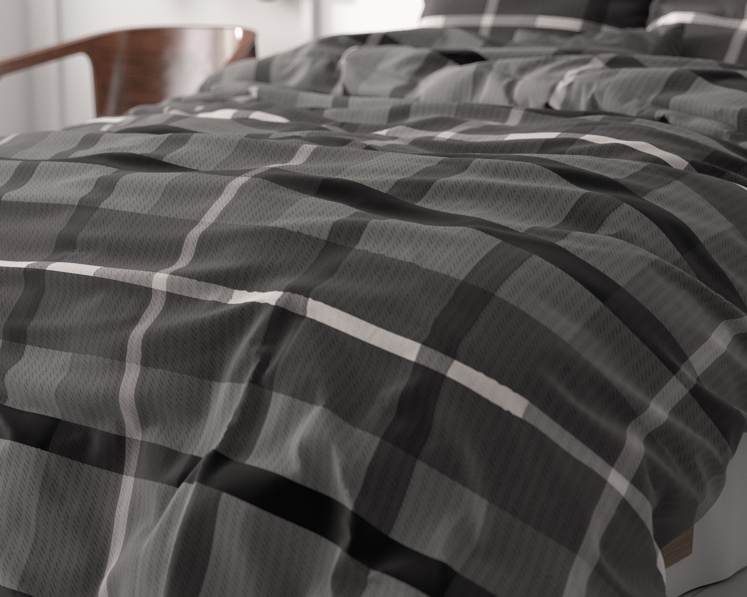 Vintage Check Antraciet 200 x 200/220